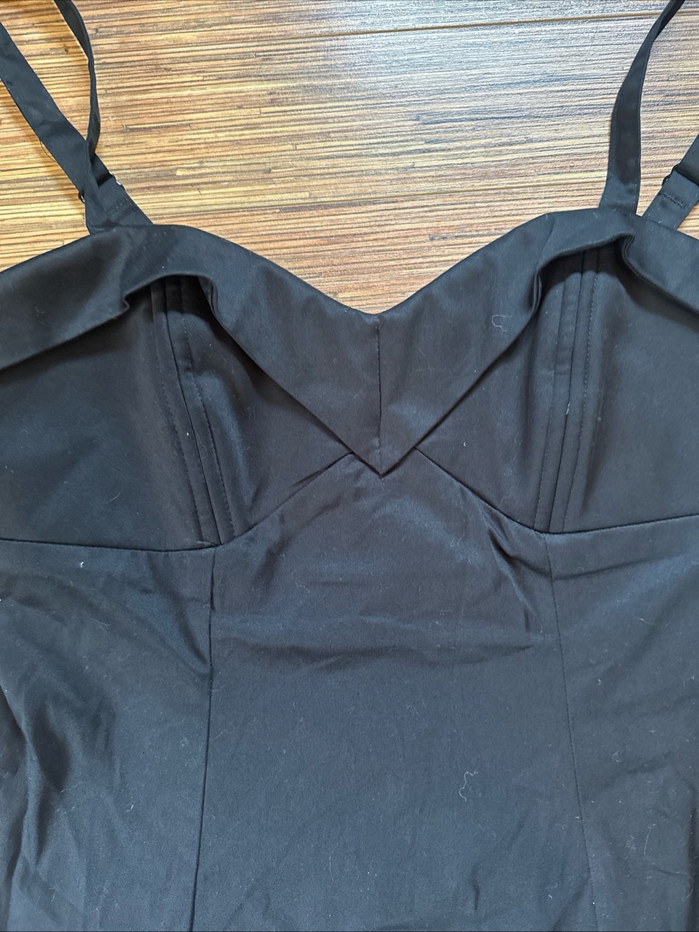 Vixen by Micheline Pitt Black Bustier Cami with Sweetheart Neckline XL - Picture 4 of 6